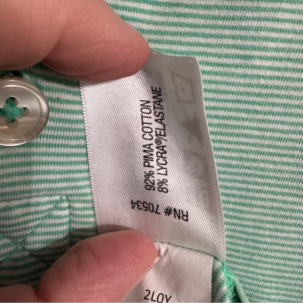 ORVIS Super Cool Men's Stretch Polo Shirt Size XL Short Sleeve Green Stripe - Picture 5 of 8